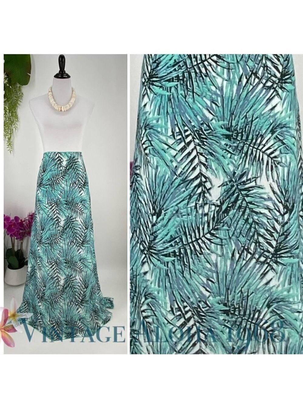 Green/Black/White Palm SARONG Pareo Lavalava Beach Wrap Skirt Summer Scarf